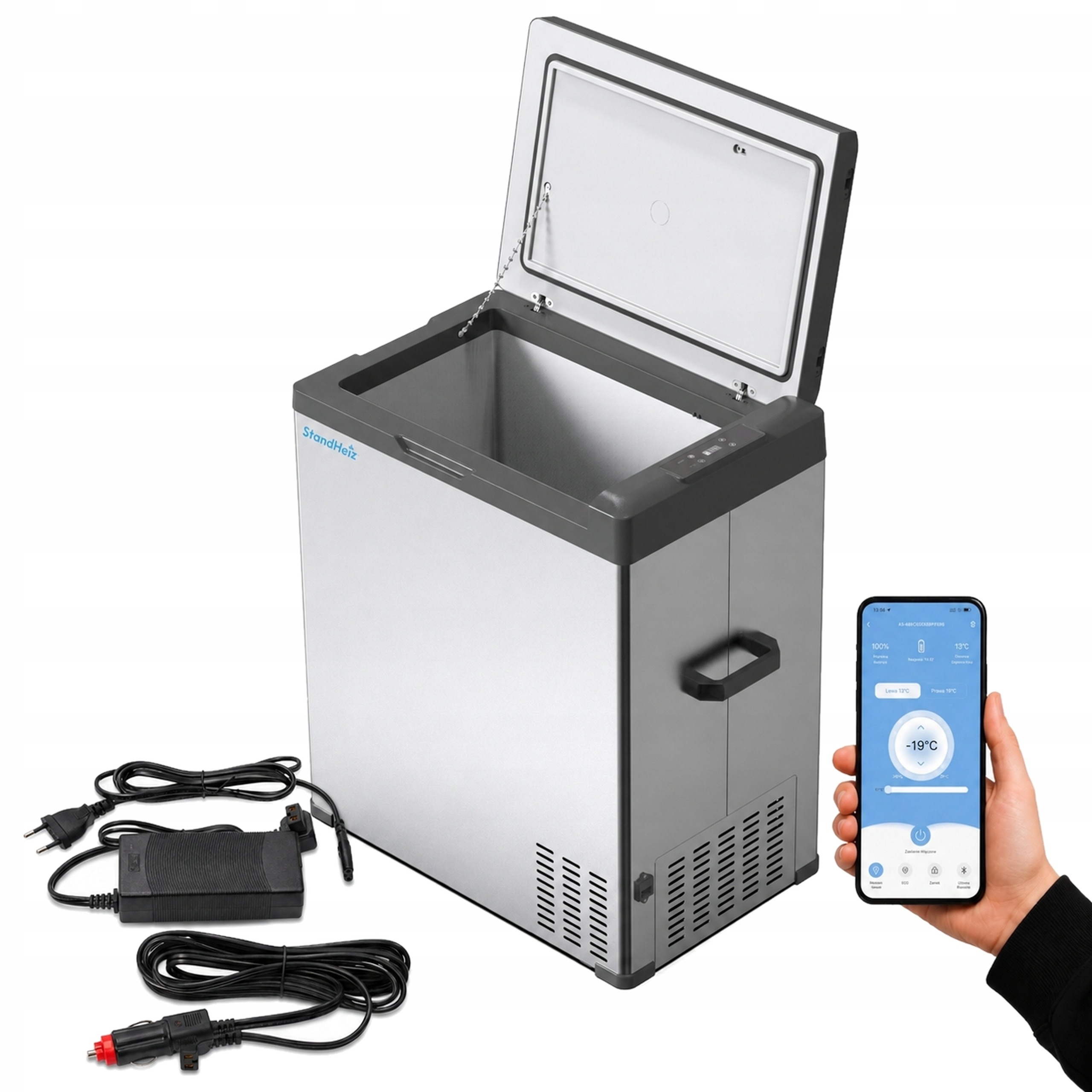 Turistická Automobilová Kompresorová Chladnička 50L 12V 24V 230V Usb Standheiz