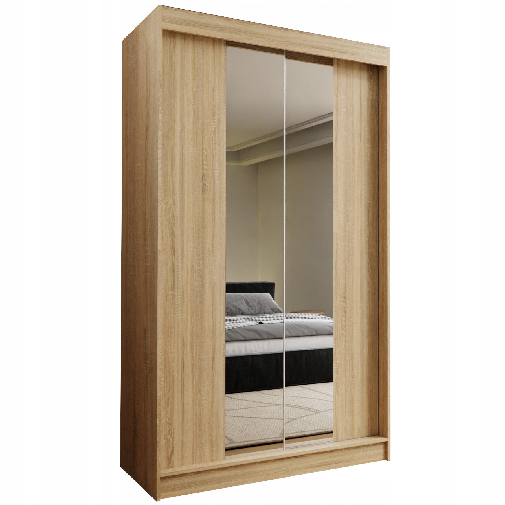 Skříň 120 cm se zrcadlem Skříň Dvoudveřová Dub