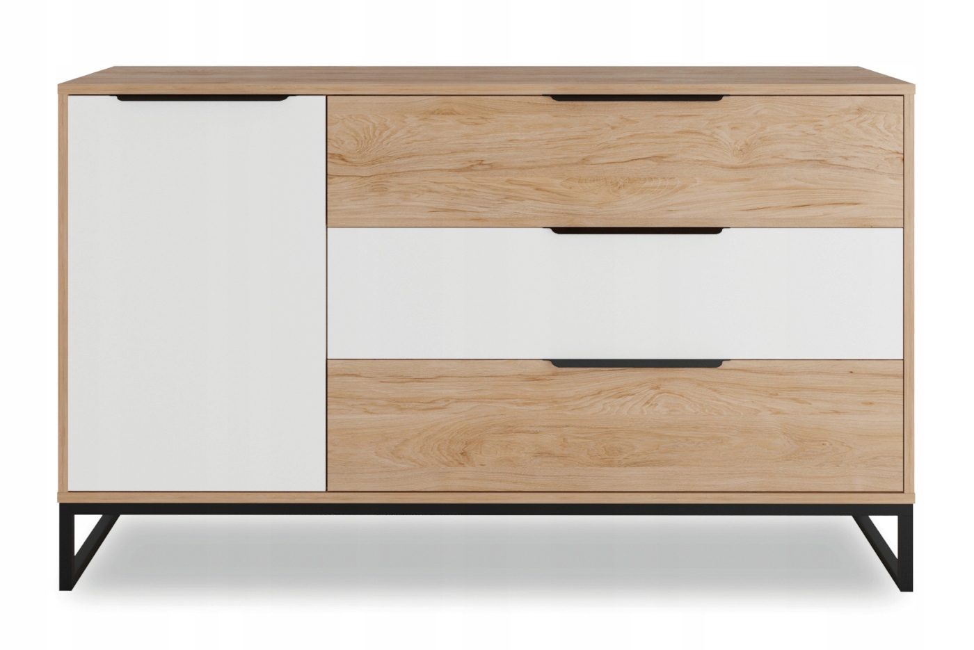 Komoda z szufladami LANDON nowoczesny loft hikora / biały Marka inna