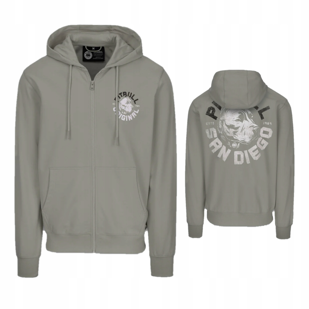 Pitbull West Coast Rozepínací Mikina S Kapucí Dog Sd Šedá L