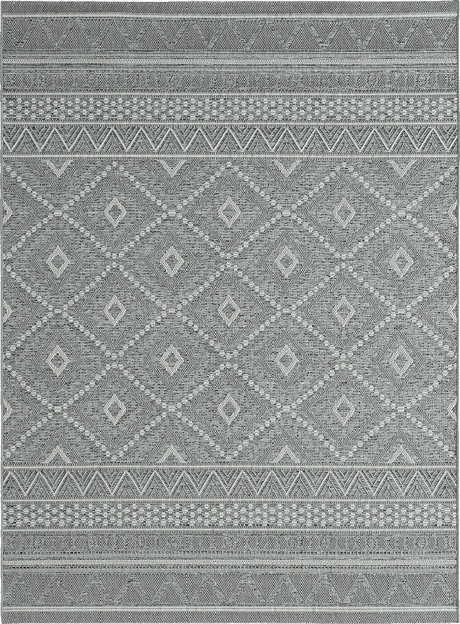 the carpet Calgary Outdoor Rug, Modern Design, Boho-Style, Grey, 140x200