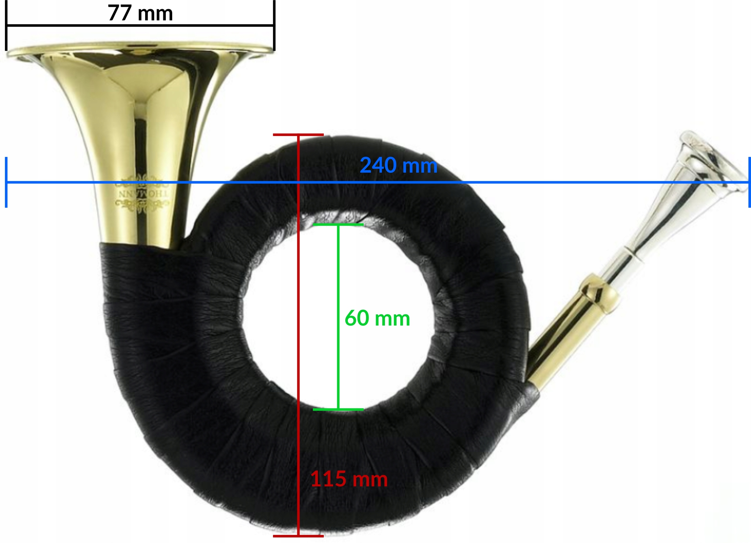 Róg myśliwski sygnałówka trąbka hejnałówka Bb Pokrowiec Rękawiczki Thomann Kod producenta 139690