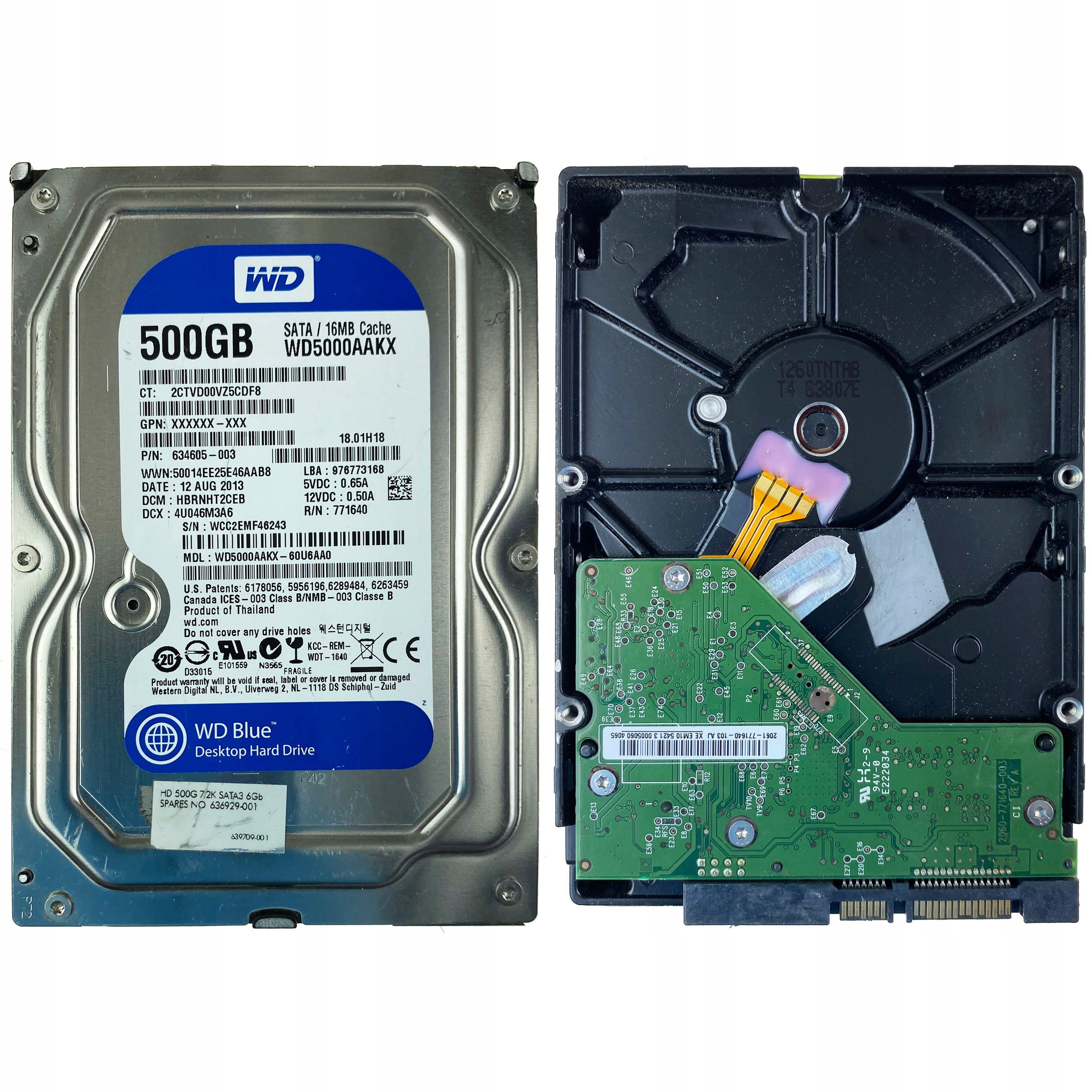 Dysk twardy Western Digital WD5000AAKX 60U6AA0 500GB Sata 3,5"