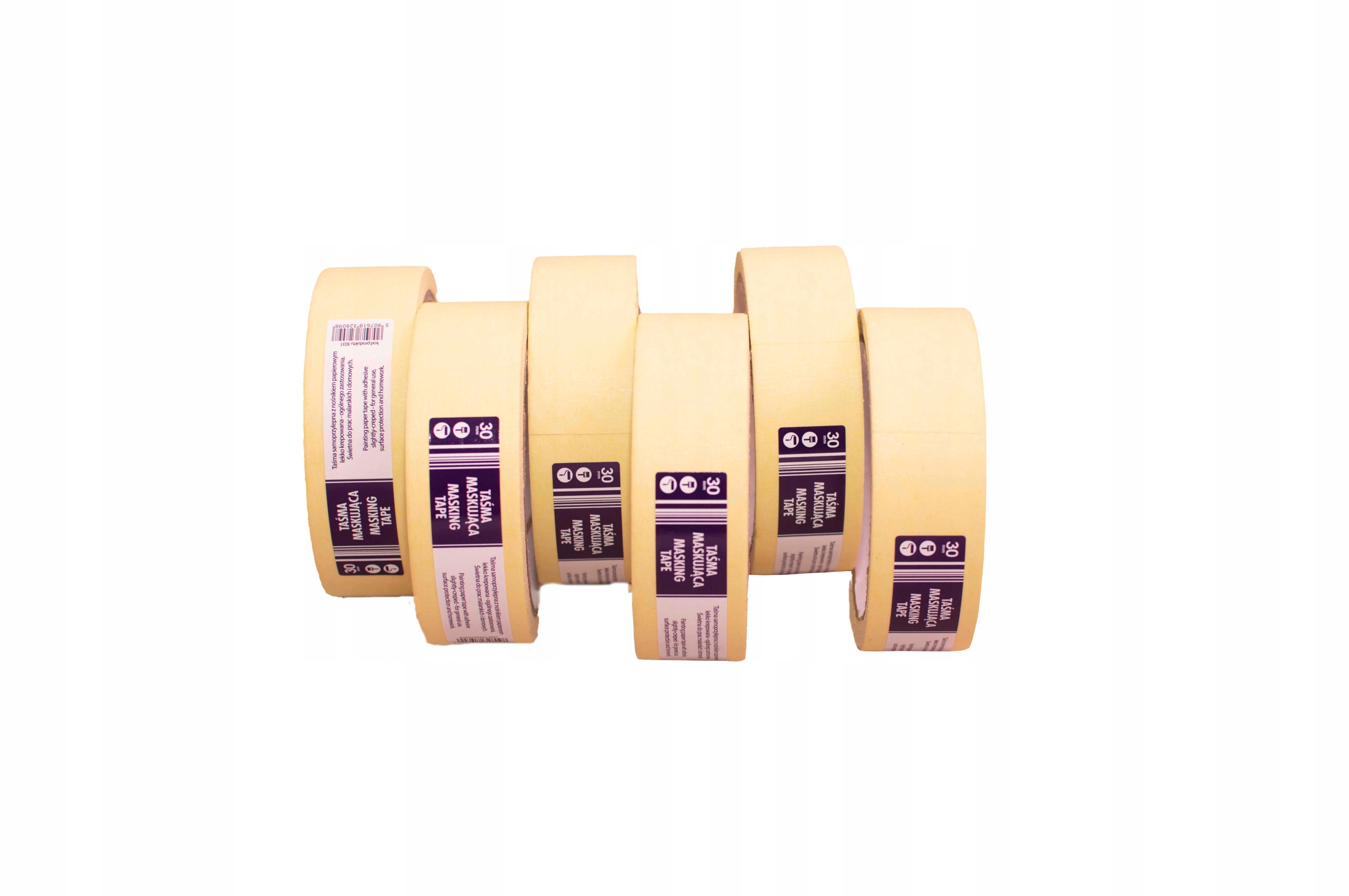 Maskovací papírová ochranná lepicí malířská páska 30 mm x 25 m žlutá 40 kusů