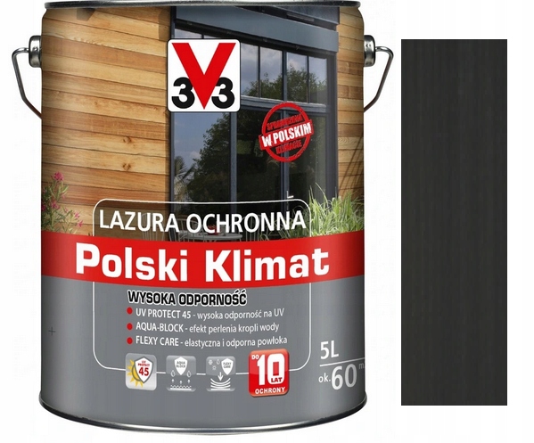 

Lazura V33 Polski Klimat 10 Lat Antracyt 5L