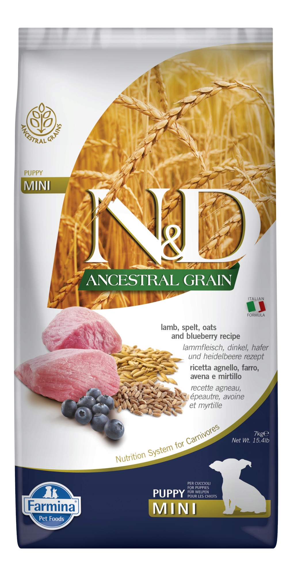 Nd Ancestral Lamb Bluberry Puppy Mini 7kg karma sucha dla szczeniąt