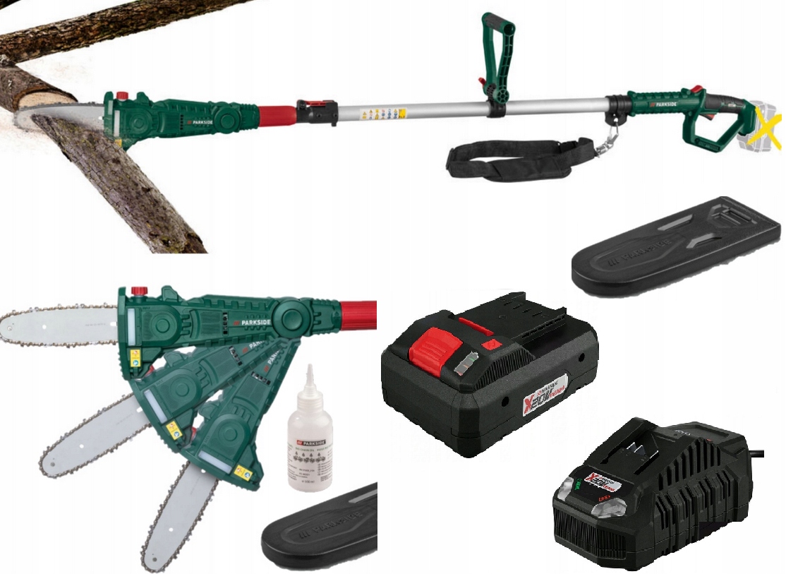 Piła Pilarka Okrzesywarka do gałęzi na Wysięgniku Aku 4Ah Parkside x20V