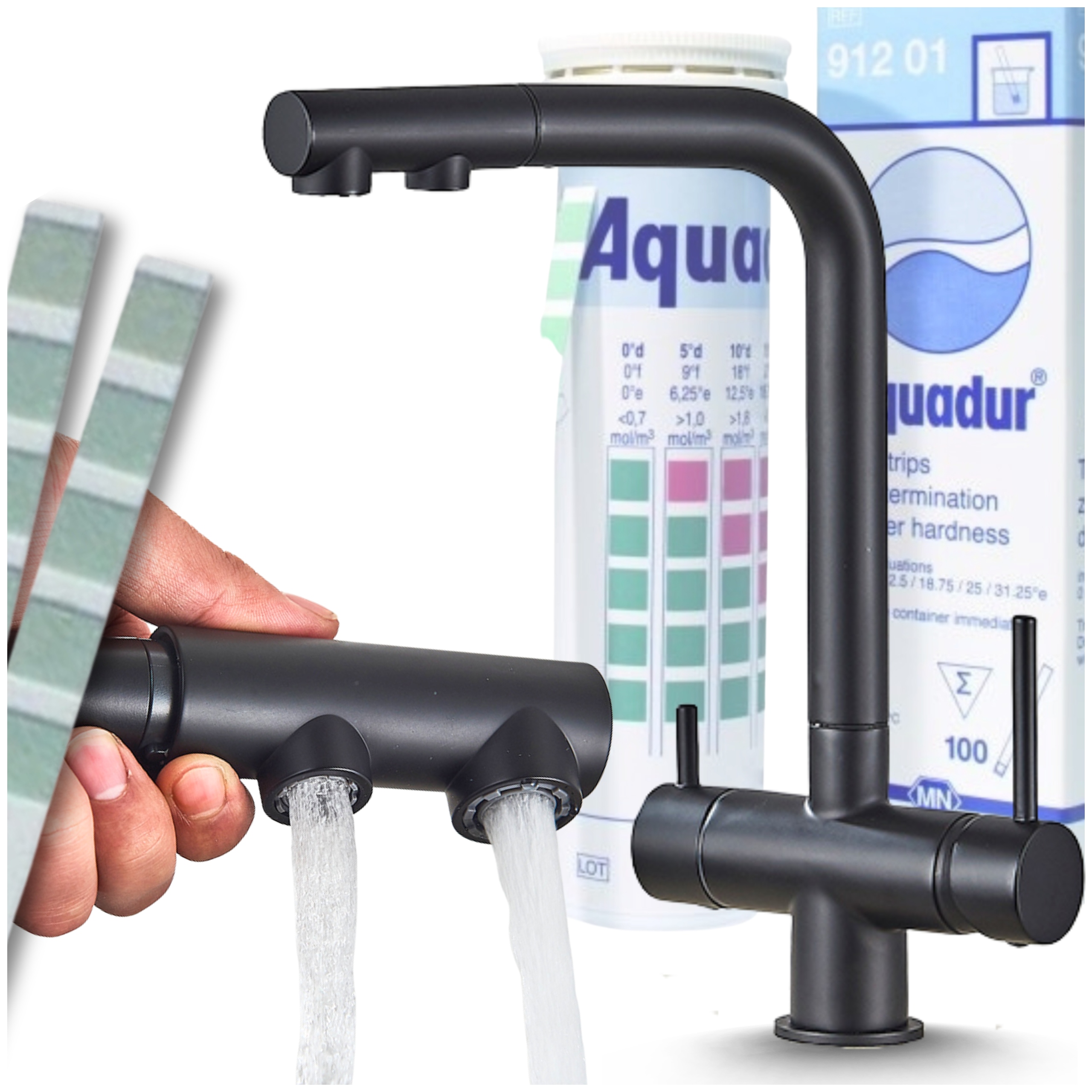 Kuchynská Batéria Čierna Pre Filter Vody Stojaca S Výsuvnou Hubicou Do Kuchyne