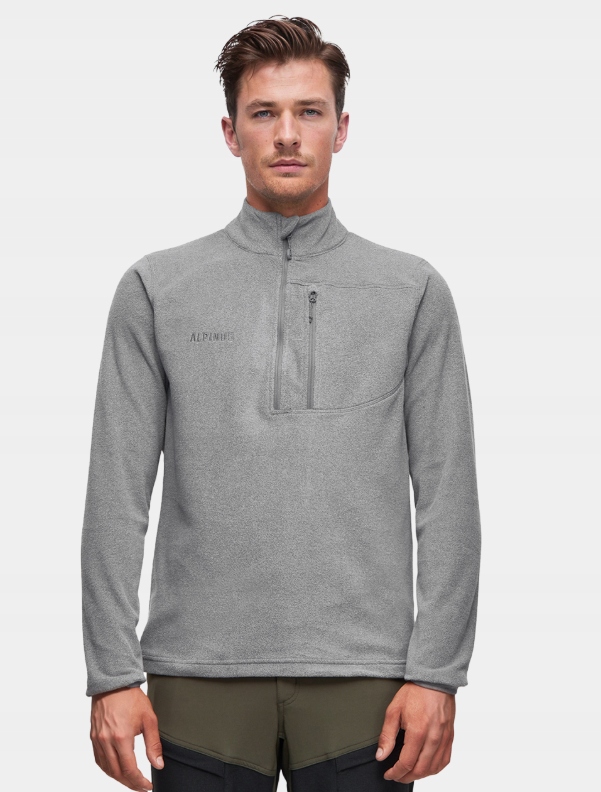Alpinus Kerkis Bluza Polarowa Męska 1/3 Zamek 200 g/m² Szara M