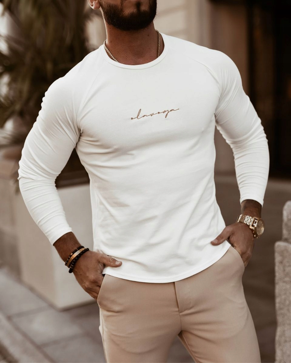 Pánská mikina Longsleeve Olavoga Minimalist Man ecru L