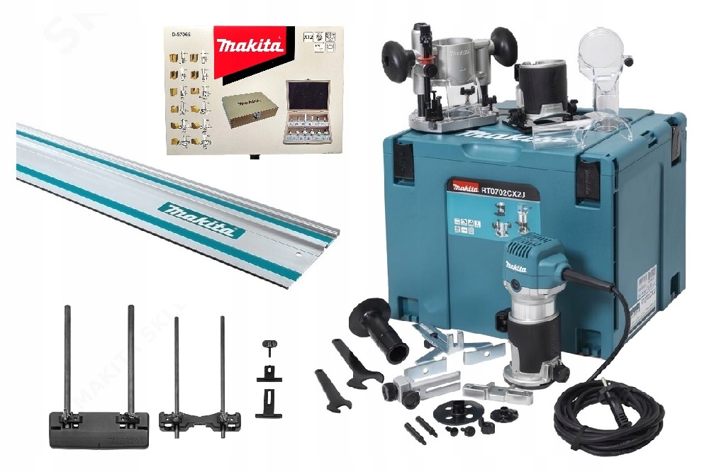 

Makita Frezarka RT0702CX2J Frezy 12PC Szyna 1m