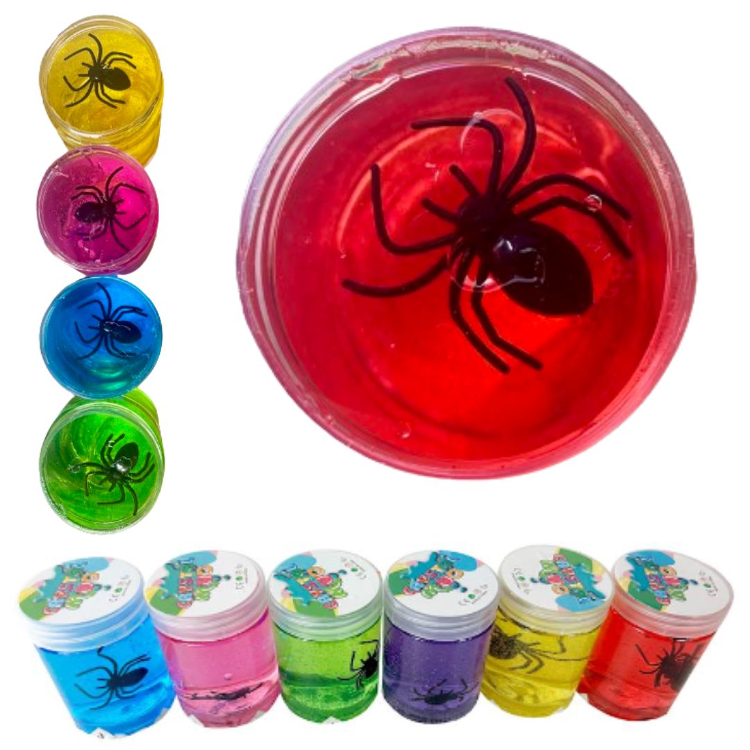 SLIME MASA PLASTYCZNA BROKATOWA PŁYNNA PLASTELINA GLUT PAJĄK KOLORY GLUTEK