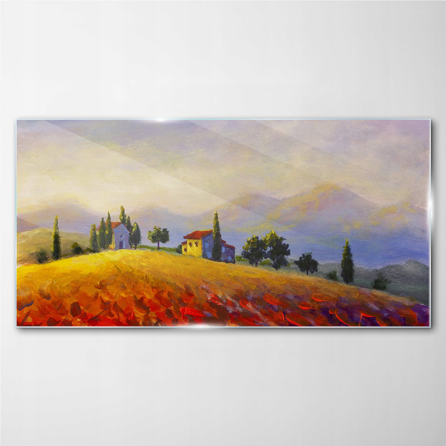 

Szklany obraz Wzgórze drzewa krajobraz 140x70 cm