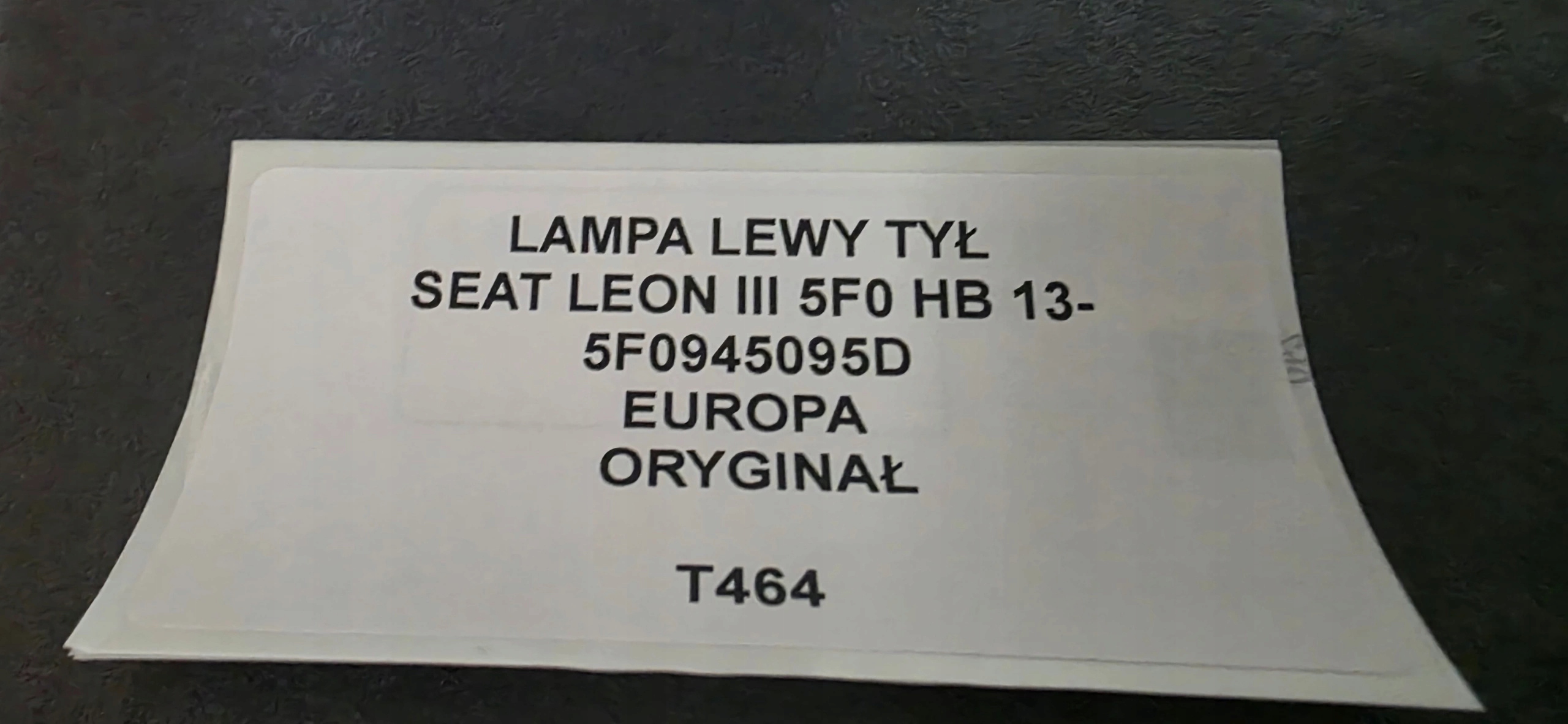light left rear part SEAT LEON III HB 13- original EUROPA 5F0945095D
