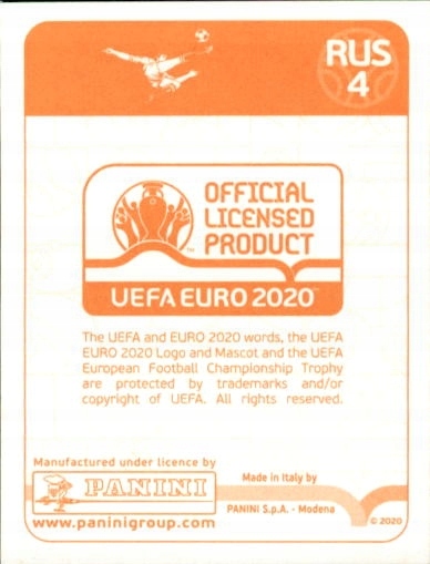 EURO 2020 PANINI NAKLEJKA KAPITAN Dzyuba RUS4 Dyscyplina sportowa Piłka nożna