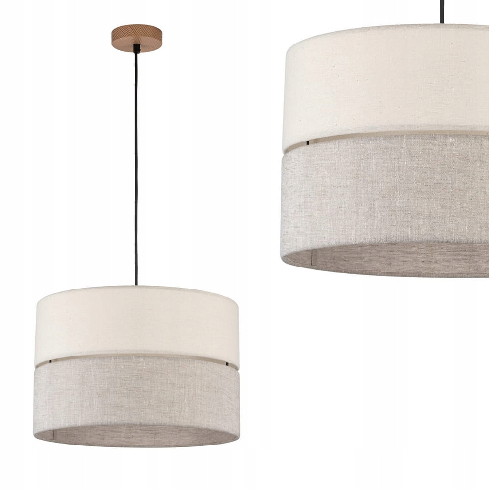 Závěsná lampa z šedé tkaniny pro E27 Eco 1 Pl 5772 Tk Lighting