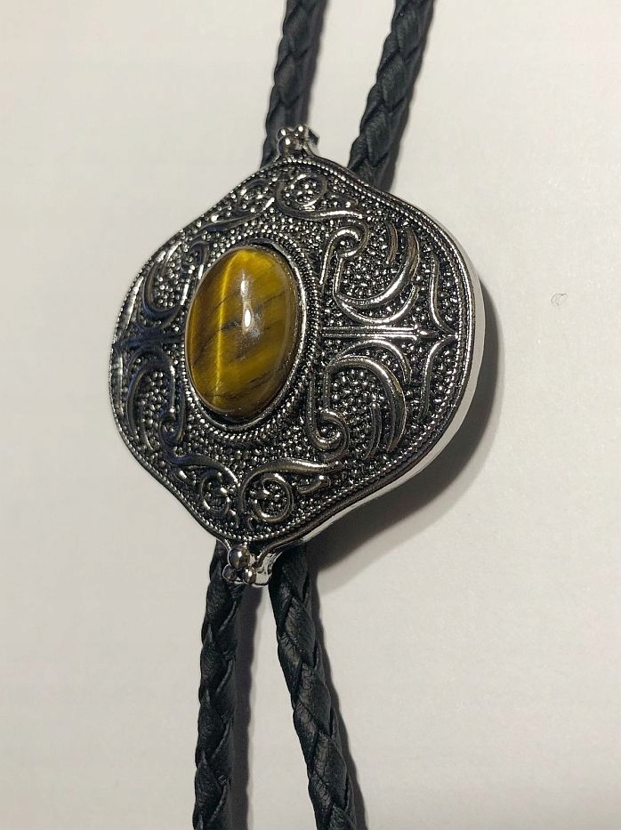 Ozdobný štít s Tygřím okem kravata bolo pletenina syntetický ekolog