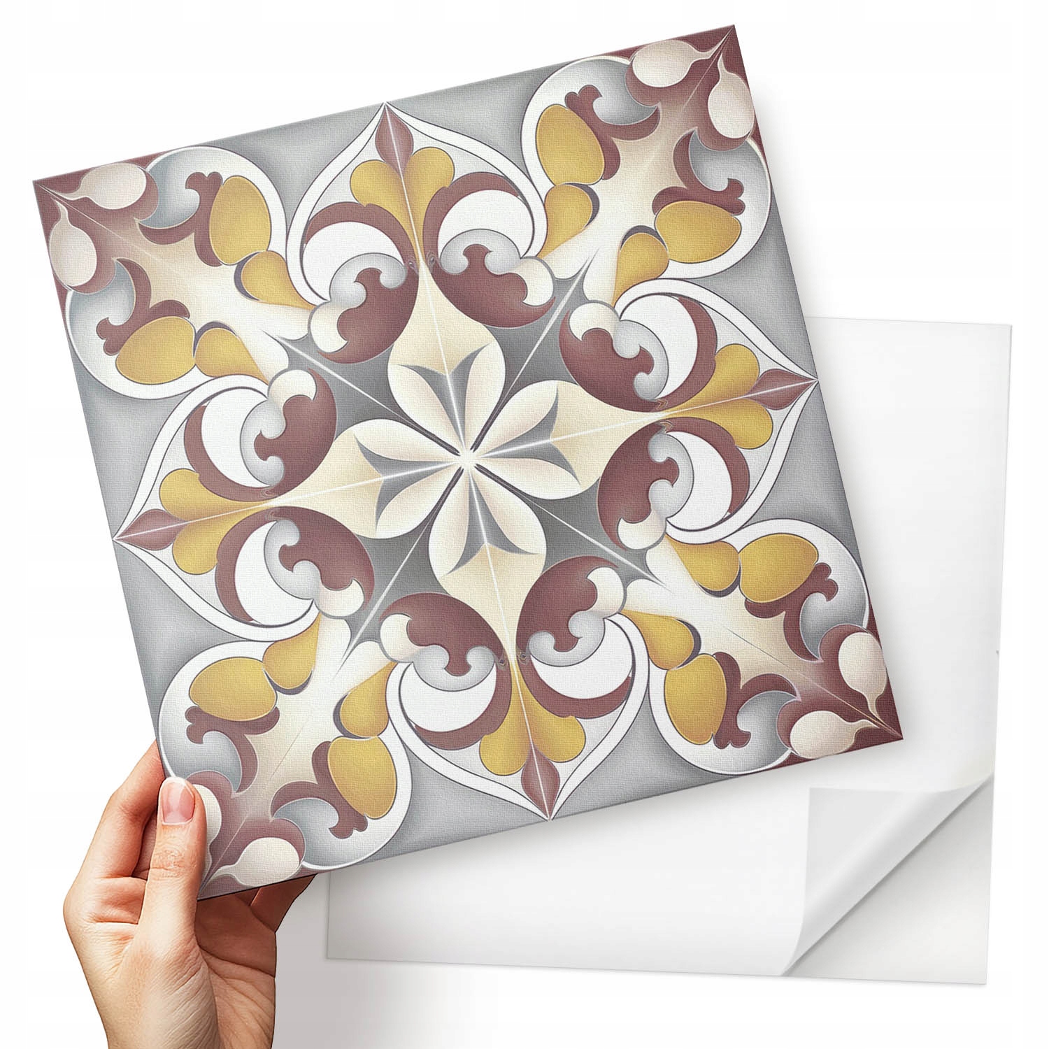 Sada dlaždic Vinyl Pvc Vzor mozaiky s květinovými akcenty 9x30x30 cm