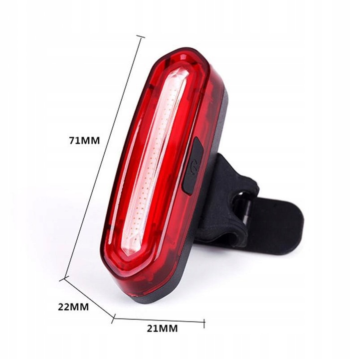 LAMPKA LED USB ROWEROWA WODOODPORNA 120LM + KABEL USB MOCNA DO ROWERU Rodzaj tylne