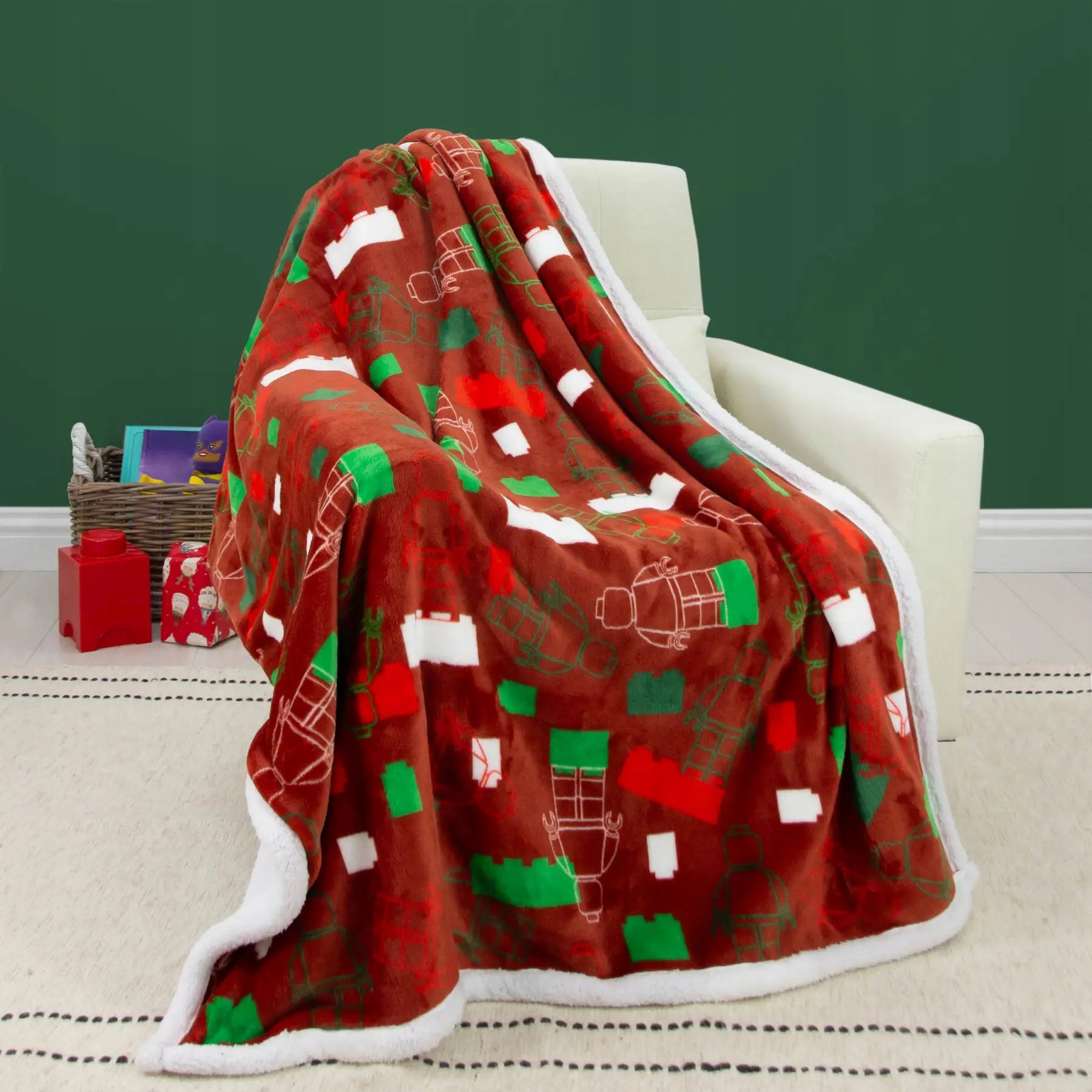 Lego 5008992 Vánoční deka s kožíškem 150 x 120 cm jako dárek k Vánocům