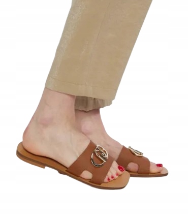 Liu Jo Klasické Hnědé Nazouváky S Koženou Ozdobou 40 3DA