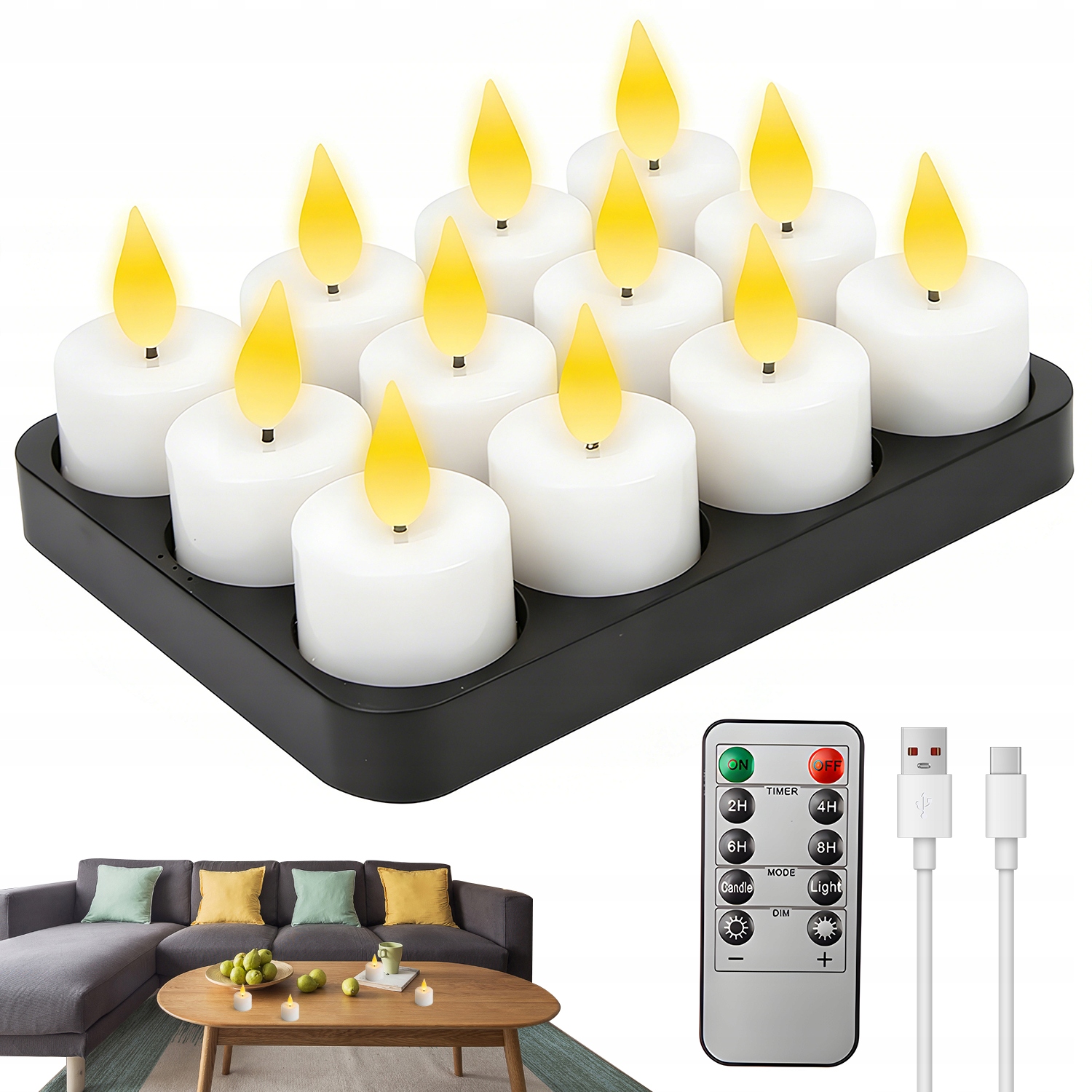 Možnost Opětovného Nabíjení 12 Ks Led Ohřívačů S Nabíjecí Stanicí