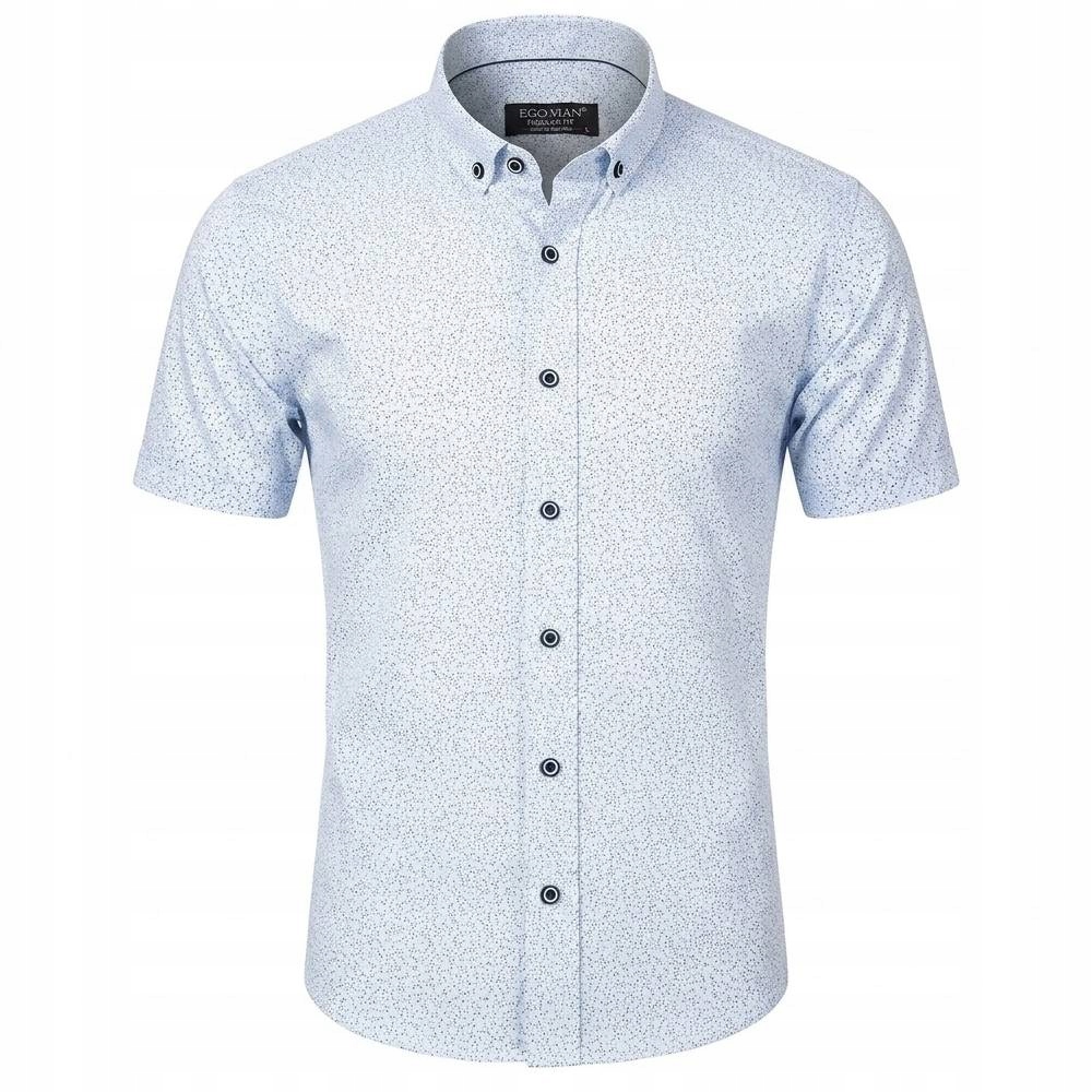 Ego Man košile pánská EKR-238-2 krátký rukáv regular fit 3XL světle modrá