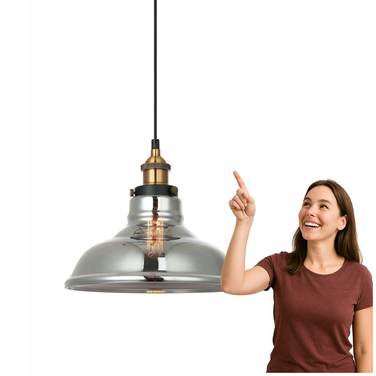 Závěsná lampa Hubert MDM-2381/1 Gd+sg Italux