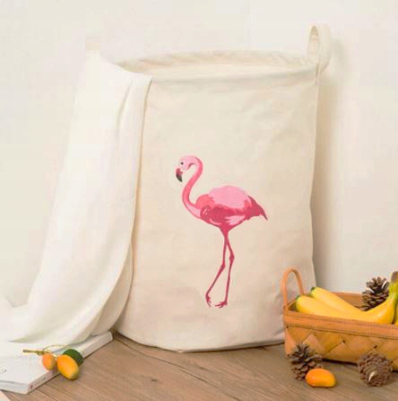 KOSZ POJEMNIK NA PRANIE ZABAWKI POJEMNY FLAMING Marka bez marki