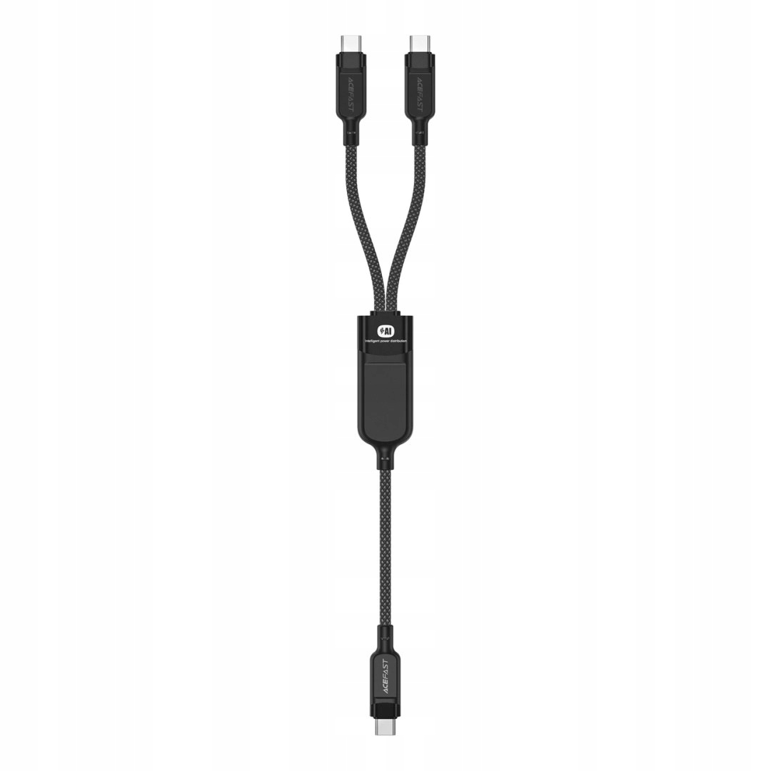 Kabel Acefast C5 Usb-c Usb-c Usb-c 2w1 100W 480Mb/s czarny