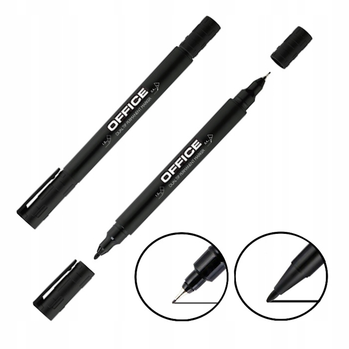 Marker Foliopis Do Płyt CD/DVD Dwustronny 0,4 i 1,0mm Czarny 1 Szt