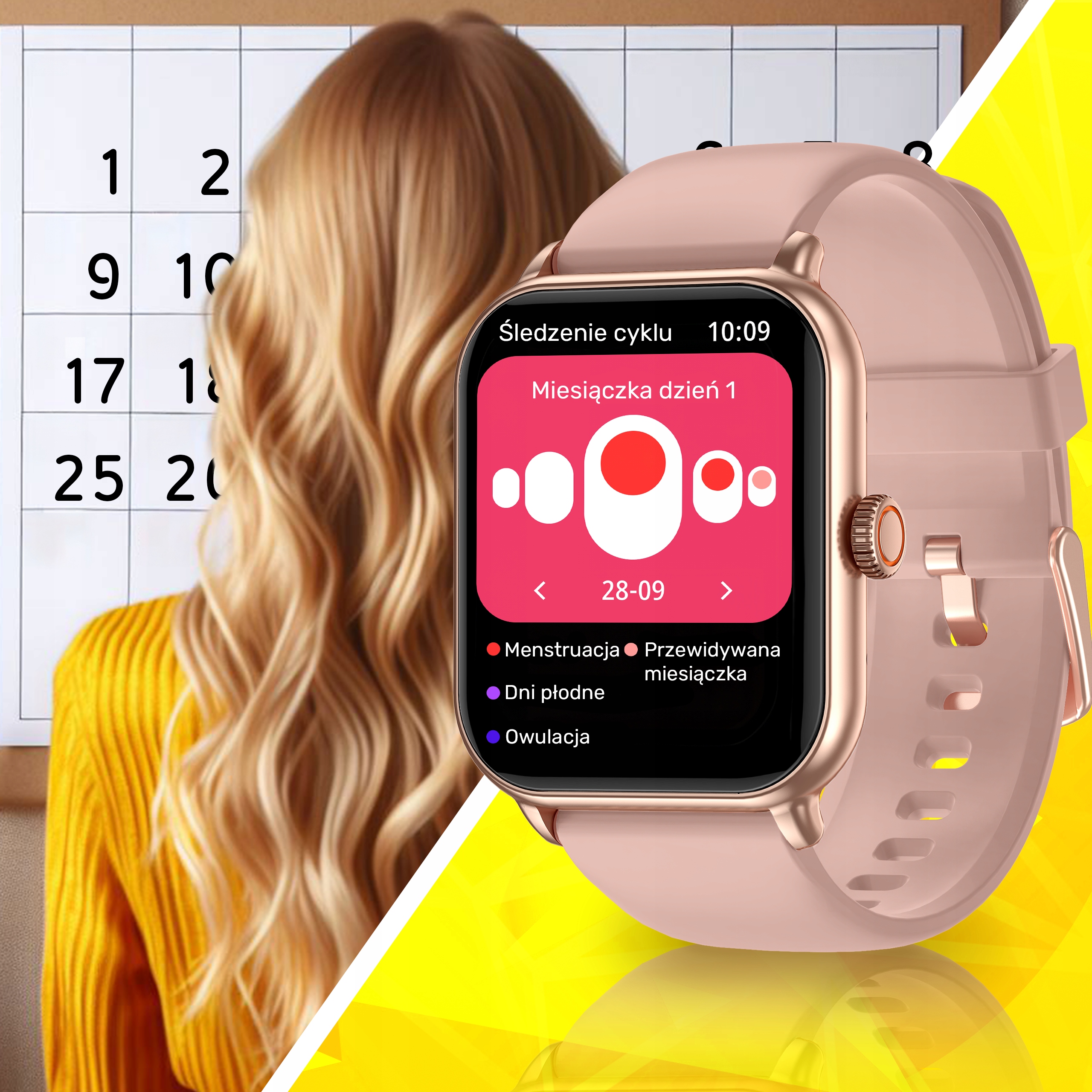 SMARTWATCH ZEGAREK MENU POLSKIE DAMSKI ROZMOWY SPORT PULS WATCH Model inny