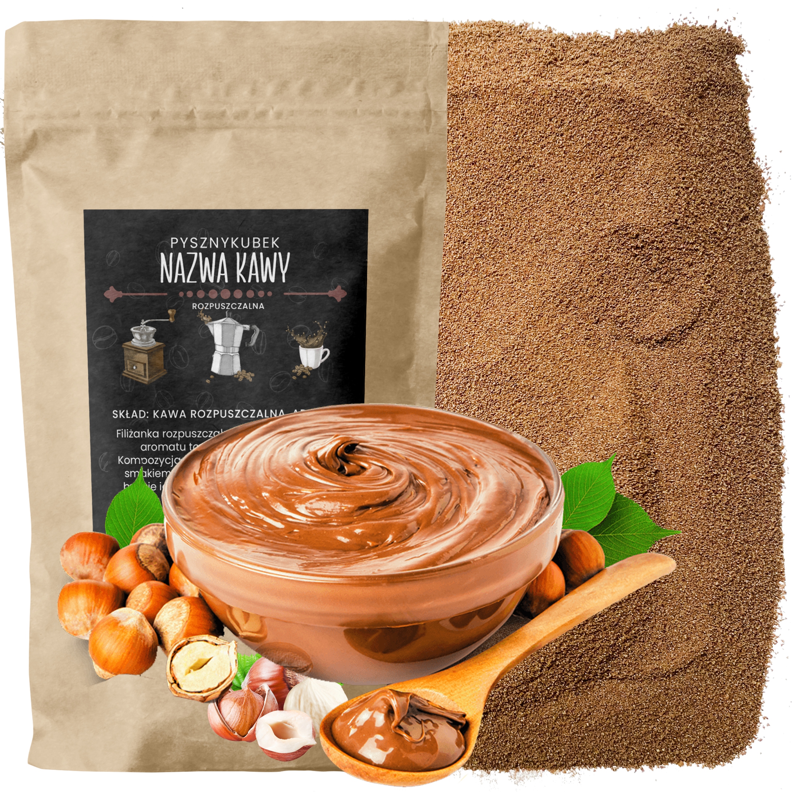 Kawa Rozpuszczalna smakowa Krem Orzechowy 1000g 1KG