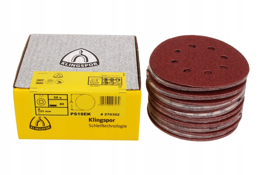 

50 Szt. Papier Ścierny Na Rzep Krążki Ø125mm P150
