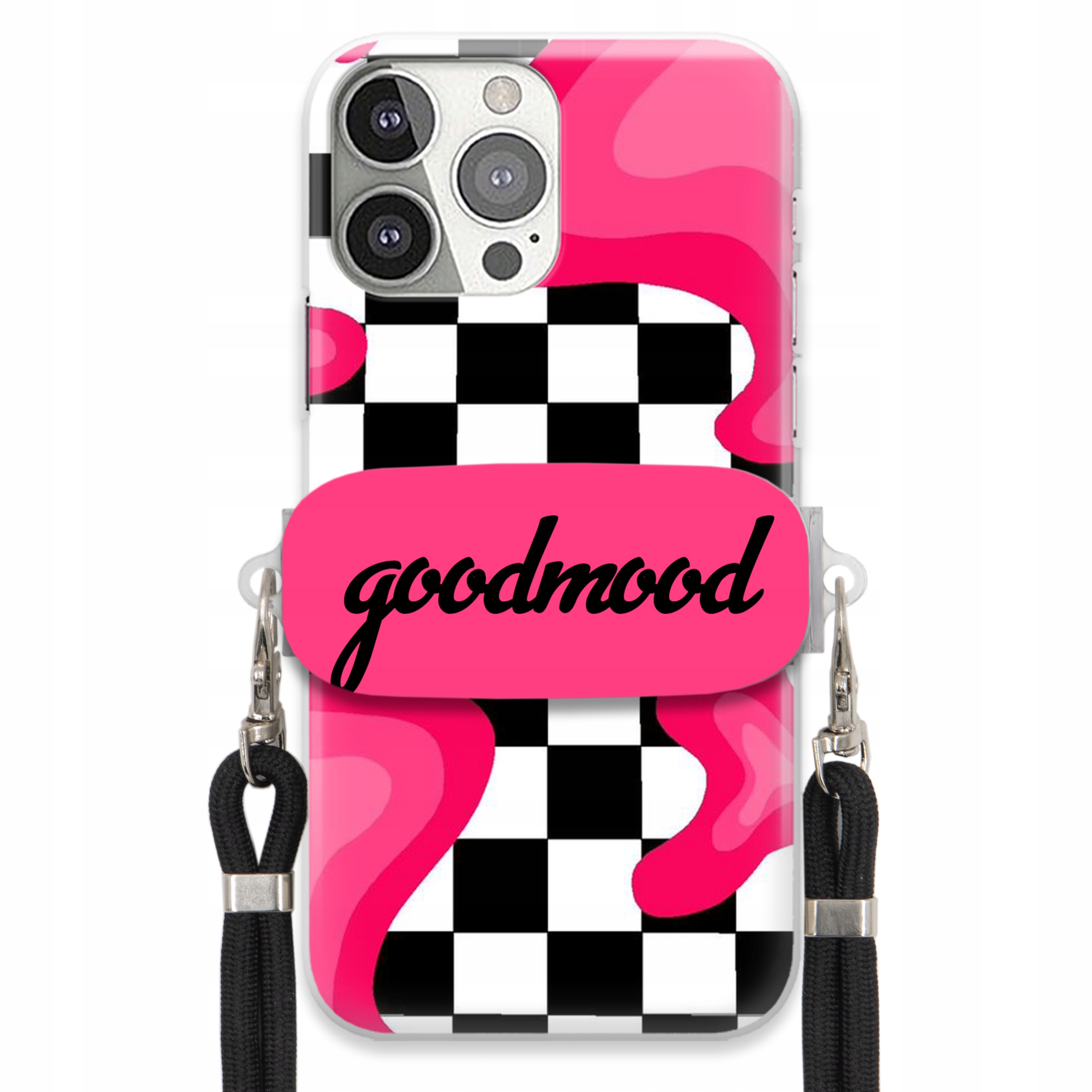 Pouzdro Pro Iphone 13 Pro Sada Pouzdro Držák Smyčka Černá For Teen Modne Splash