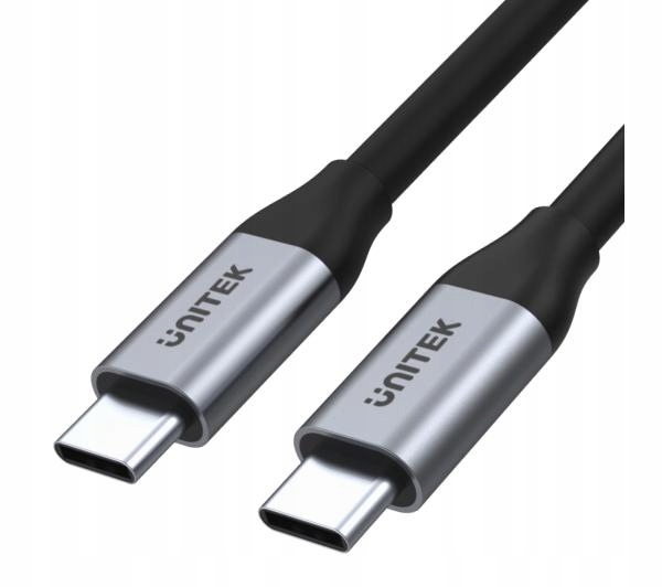Kabel Przewód Unitek C14082ABK USB-C - USB-C 100W 1 metr Czarny