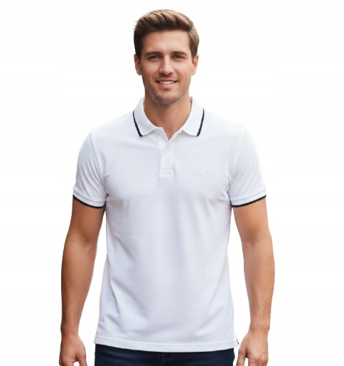 tričko Polo Abercrombie Hollister tričko L bílé