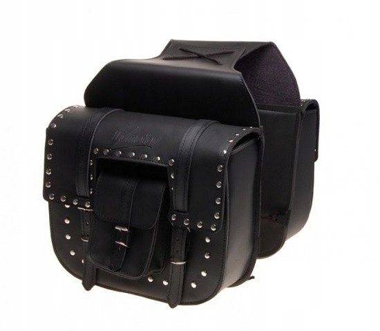 Bočné vrecká na motocykel Inmotion, kožené nity