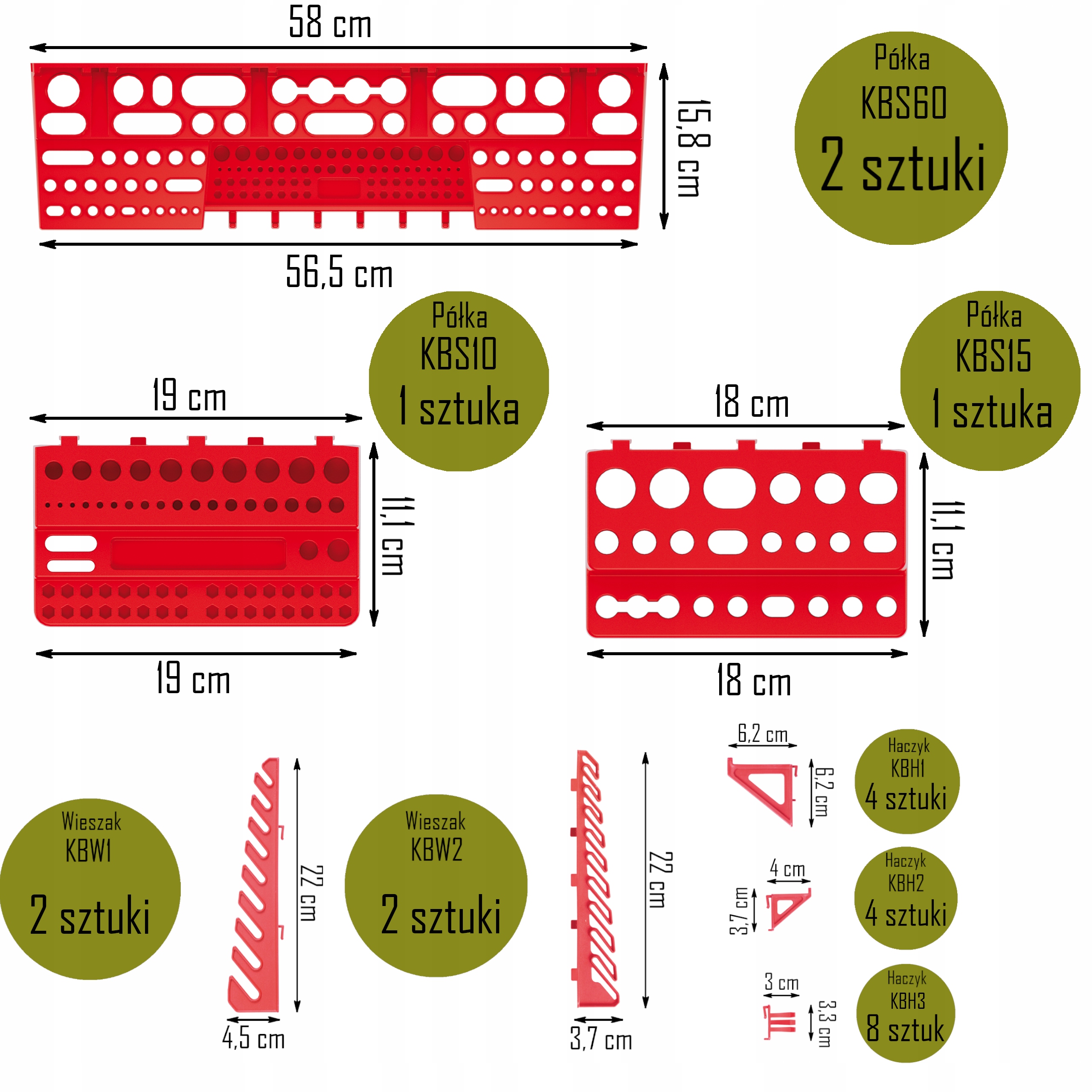 TABLICA ŚCIANKA NARZĘDZIOWA 115 x 117cm 63 kuwety Kod producenta Z63