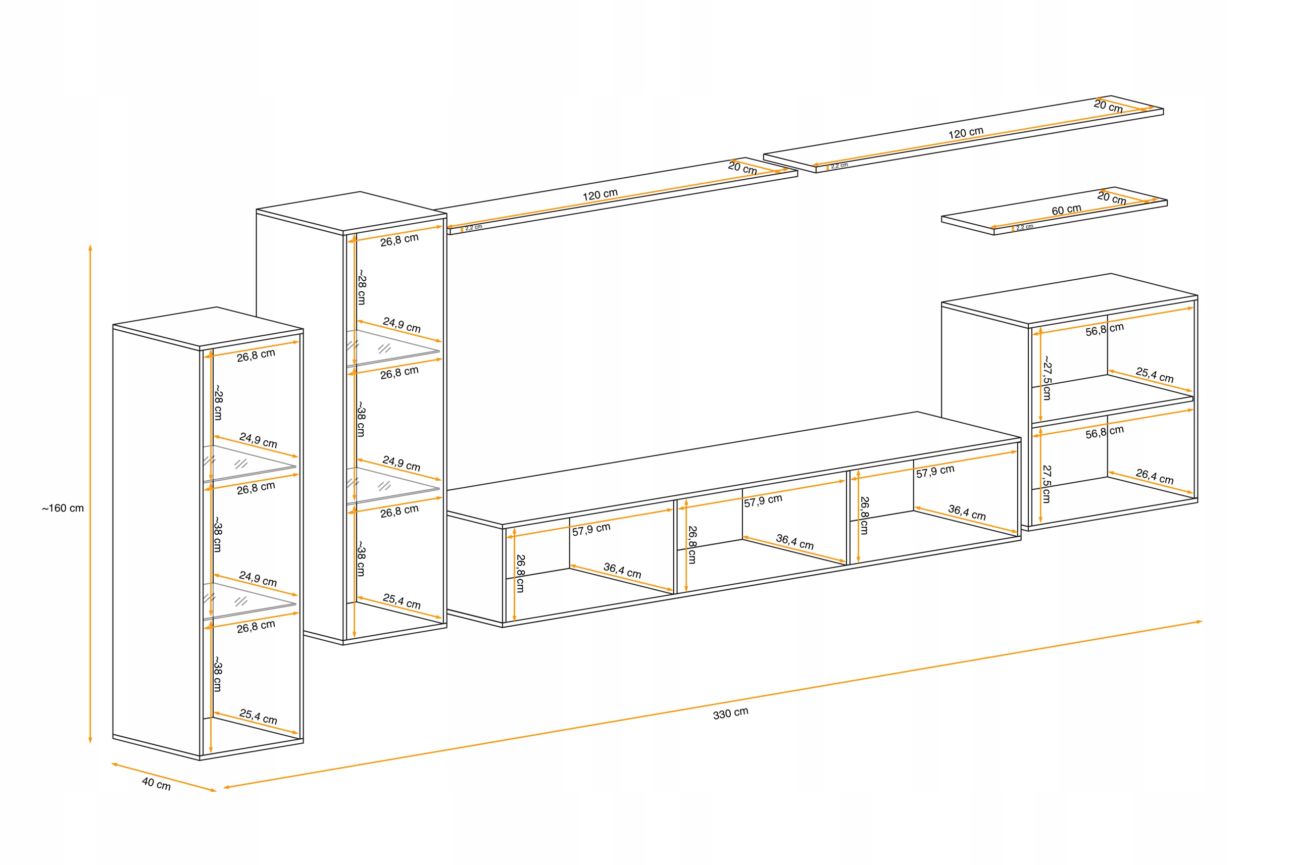 MEBLOŚCIANKA SWAP XI - ZG- FRONTY W. POŁYSK PVC Kod producenta ZG SW 11