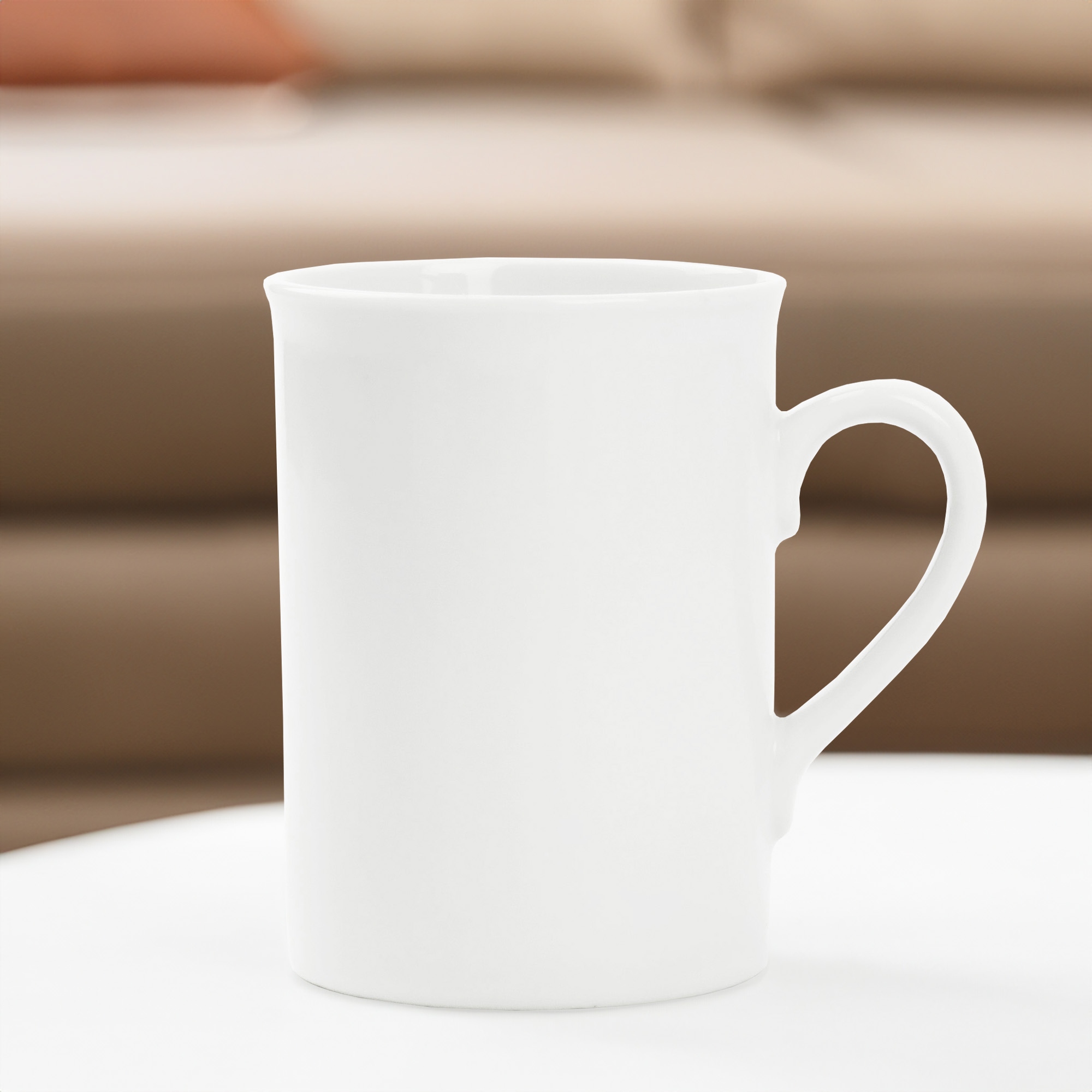 KUBEK PORCELANOWY GŁADKI BIAŁY 290ML UNIWERSALNY Z UCHEM NA KAWE HERBATE