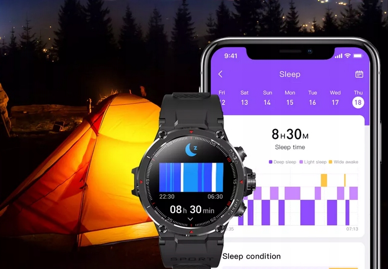 Smartwatch sportowy SAYBERG ekran AMOLED GPS PL Komunikacja Bluetooth