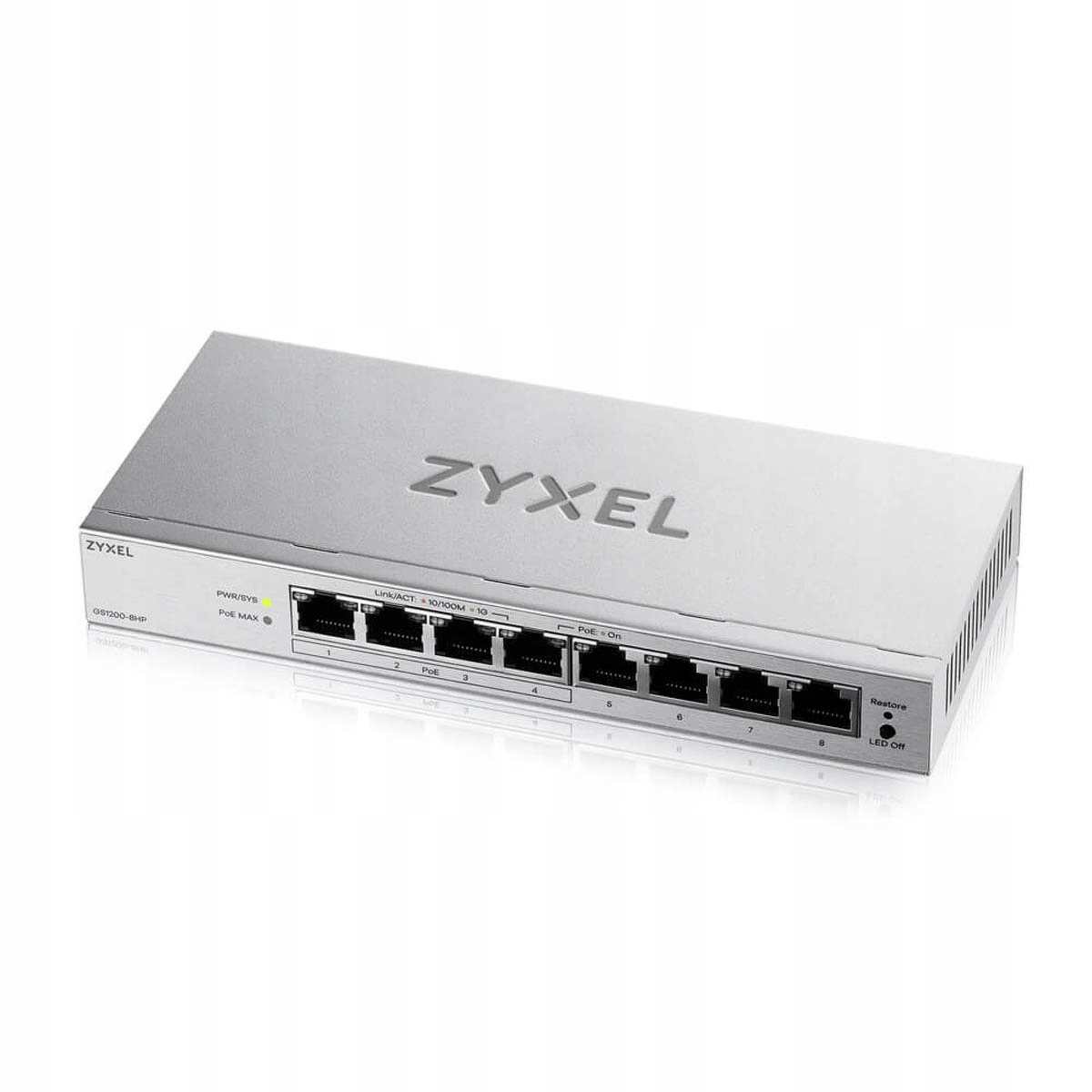 Zyxel GS1200-8HPV3-EU0101F 8-portový gigabitový spravovatelný switch