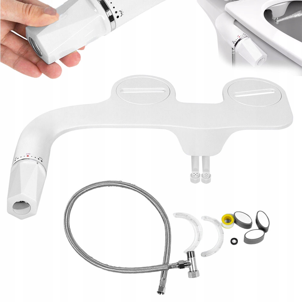 Nástavec Bidetu Na Wc Sedátko Nástavec Na Bidet Sada 2 Režimy 3/8 Hadice 77CM