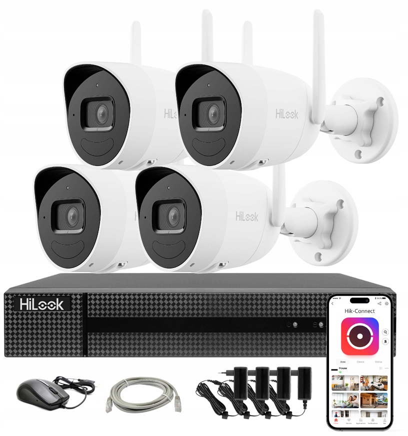 Sada Pro Monitorování Wifi 4 Venkovní Kamery 4MPX Hilook Hikvision Audio
