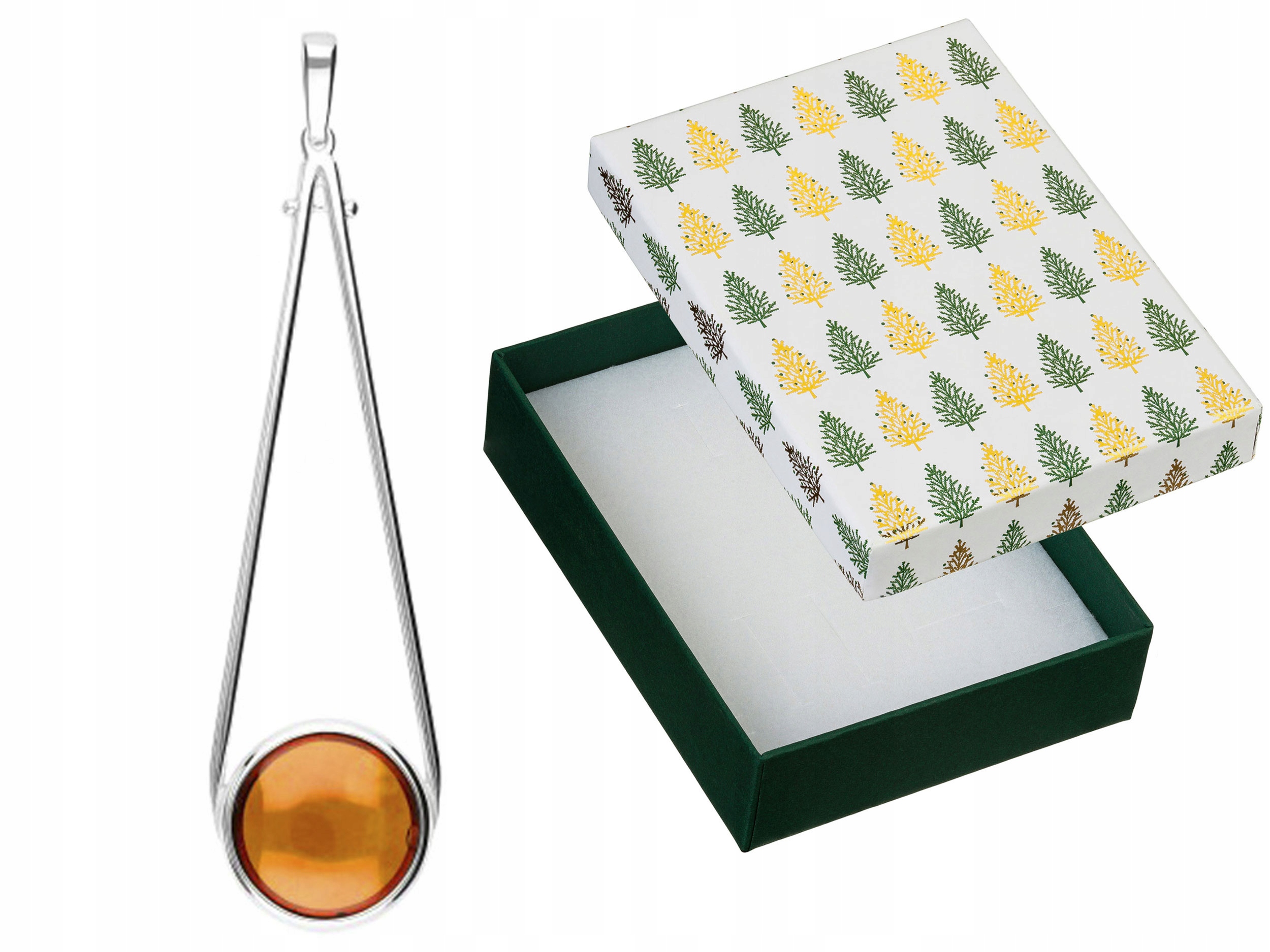 Velký stříbrný přívěsek s jantarem Stříbrný dámský přívěsek Kapka Stříbro 925