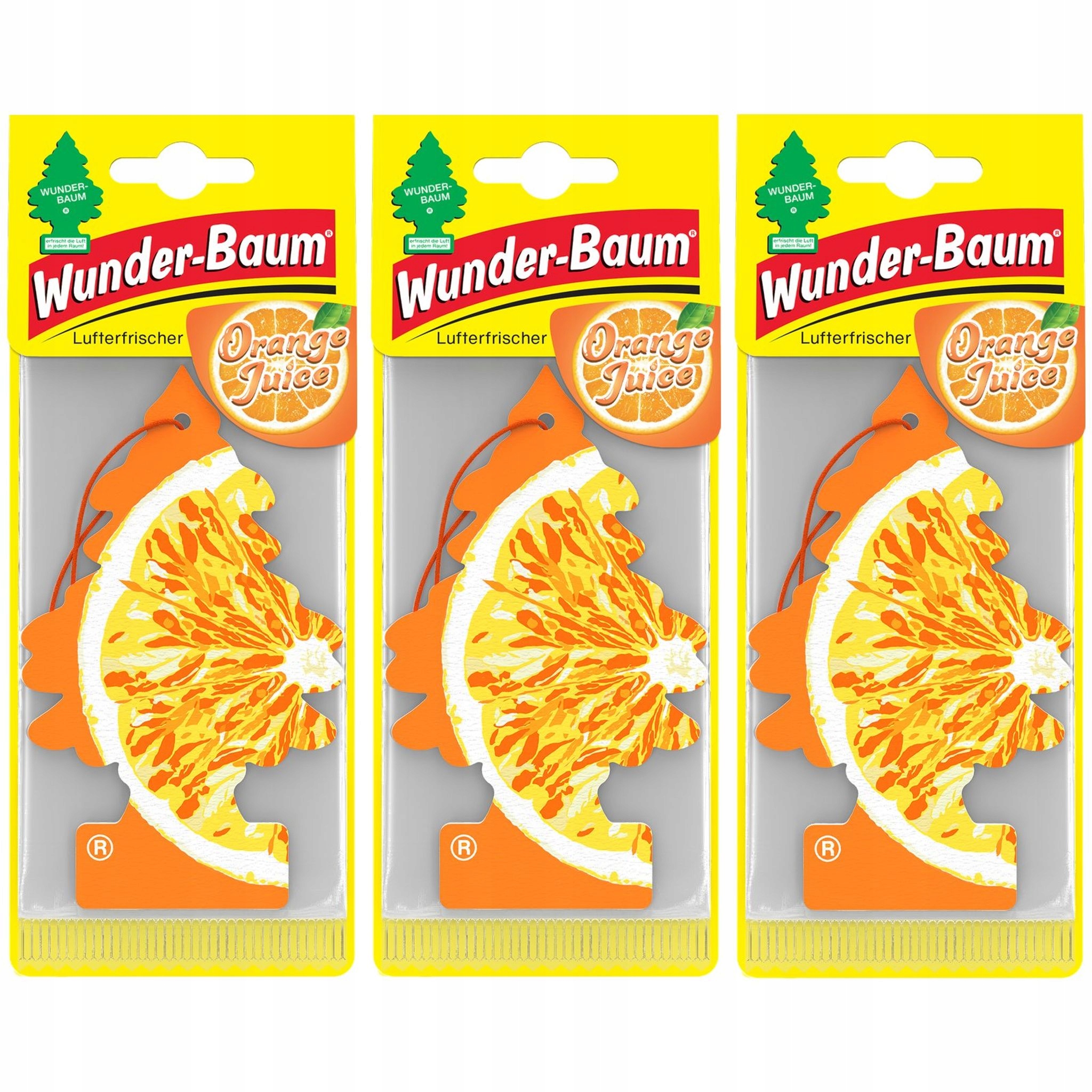 3x Zawieszka Zapachowa Wunder Baum Orange Juice
