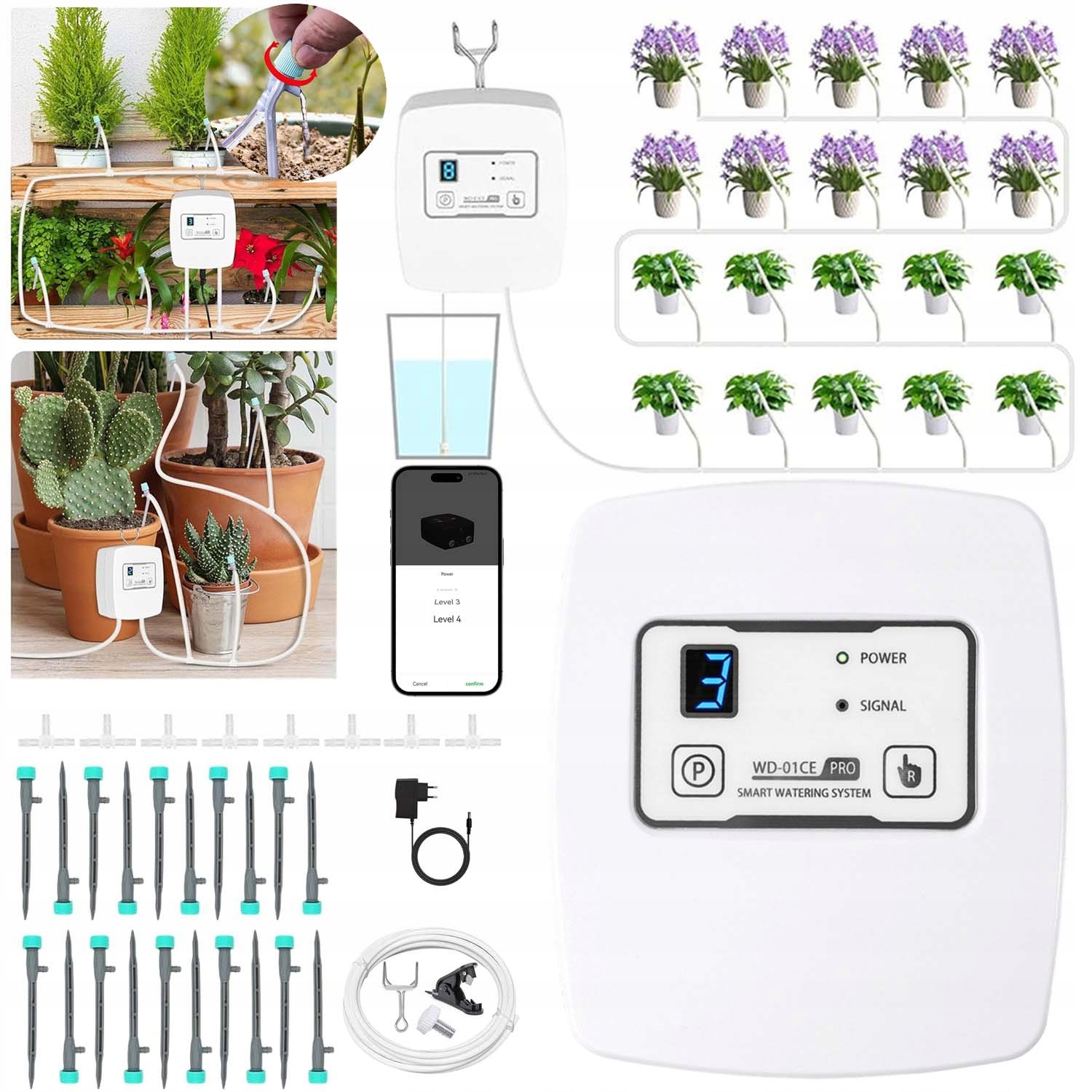 Zavlažovací Systém Automatické Zavlažování WiFi Až Pro 20 Rostlin Velký Set
