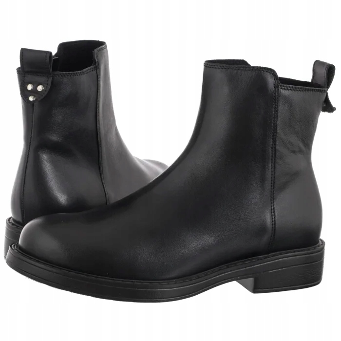 Kožené dámské boty Kotníkové Boty Ryłko černé 2XVM7_U_ _WD8 Black