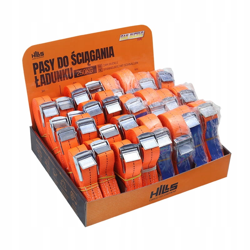 Stojan sada pásů pro stahování nákladu 28 ks: 3M,4M,5m,6M 250Kg Pomara